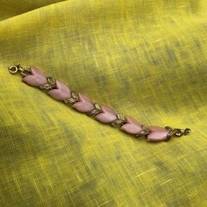 vintage 1960s pink + gold tulip bracelet, small